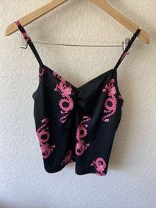 2 Piece y2k Pink Dragon Glittery loungewear set women Medium